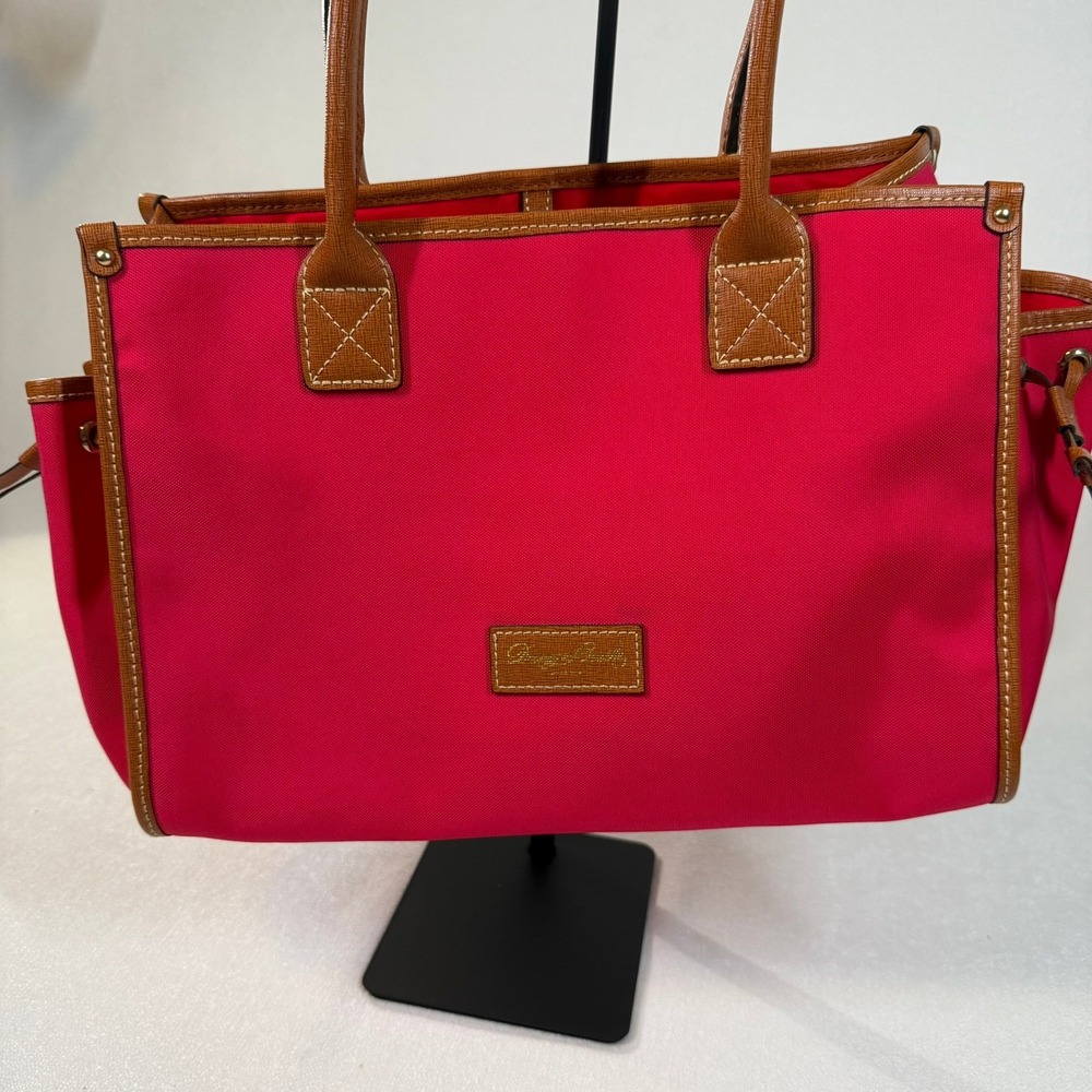 Dooney & Bourke Pink Leather Trim Nylon Tote Bag Shoulder Bag - Picture 7 of 14
